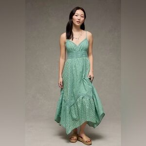 AMERICAN EAGLE MISSES V NECK MIDI SUNDRESS SIZE LARGE NWT!